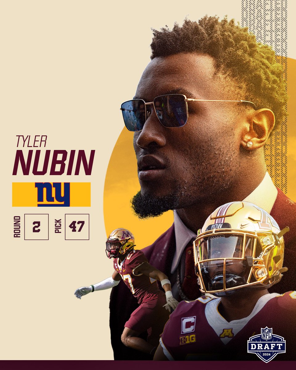 Tyler Nubin. New York Giant. @T_Nubin27 #Gophers x #NFLdraft