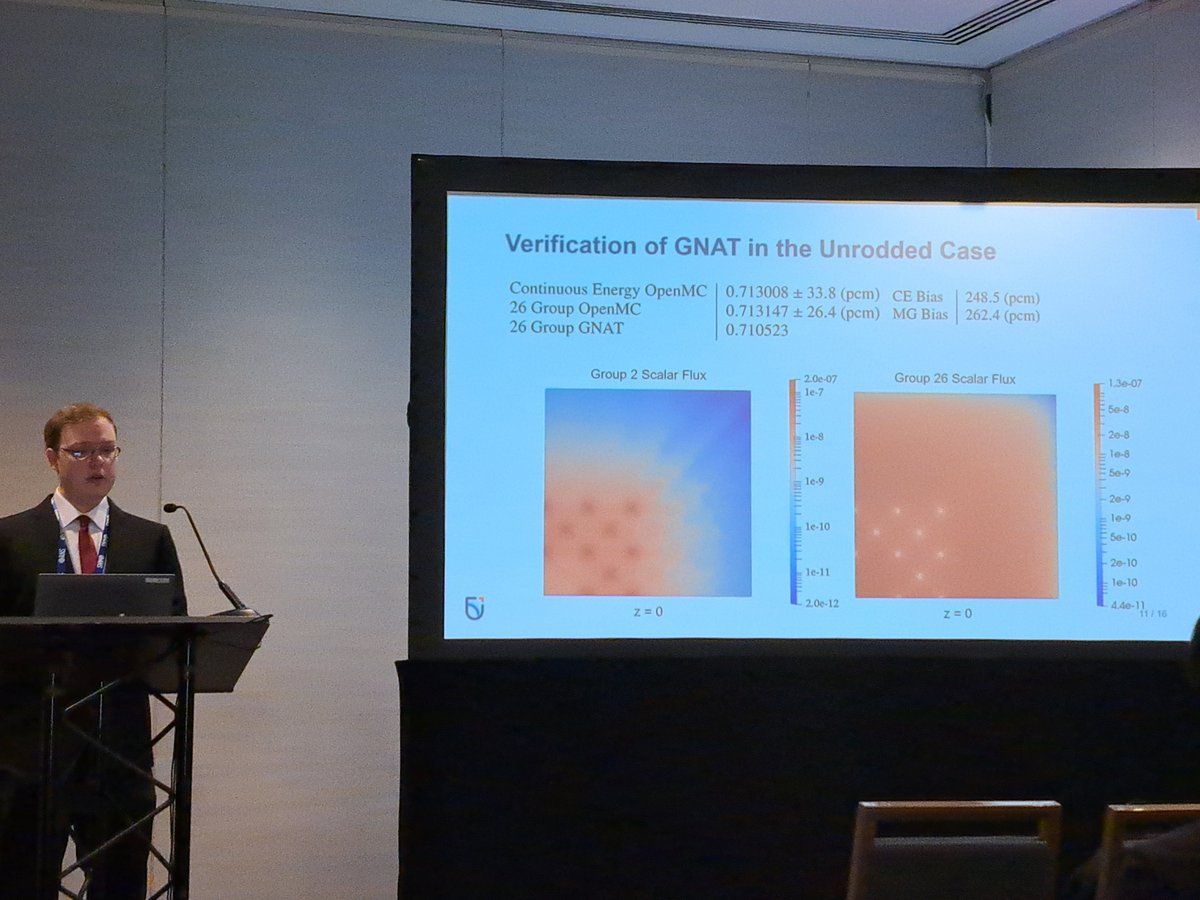 On Tuesday, my graduating @ontariotech_u @OT_FEAS MASc #NuclearEngineering student, Kevin Sawatzky, presented his methods development work at the @ANS_org #PHYSOR2O24 conference in San Francisco. After 2 yrs with me, he is joining April Novak @illinoisNPRE for PhD work this Fall.