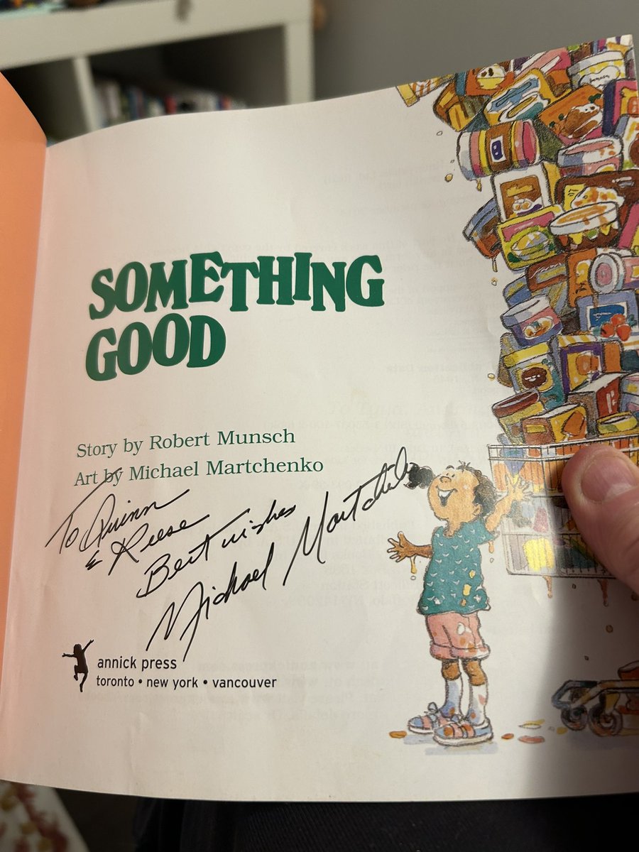 Tonight's bedtime reading for one of the little angels. Signed by Michael Martchenko!