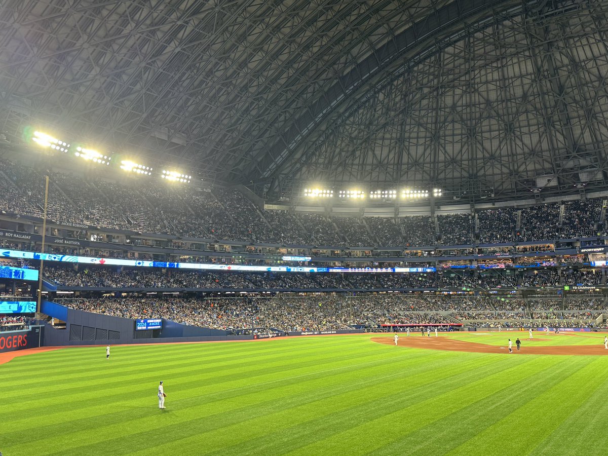 A massive crowd at the Rogers Centre for a not-so great baseball game — unless you’re a fan of the Dodgers. It’s 8-0 LA leading the Jays in the bottom of the 4th.