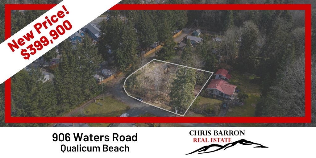 New Price! $399,900. 906 Waters Rd in #QualicumBeach. .34 of an acre corner lot with RS2 zoning.   
       chrisbarron.ca/listings/view/… 

#RealEstate #NewPrice #Nanaimo #Parksville #myPQB #RoyalLePage #ChrisBarronRealEstate