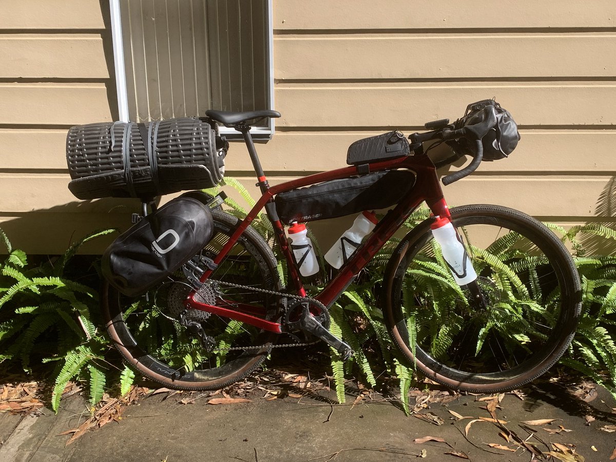 Bike packed and about to go do bikepacking things