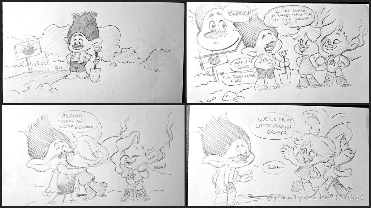 Gets him every time 💕 #broppy #TrollsBandTogether #sketch #DreamWorksTrolls #comic @Trolls