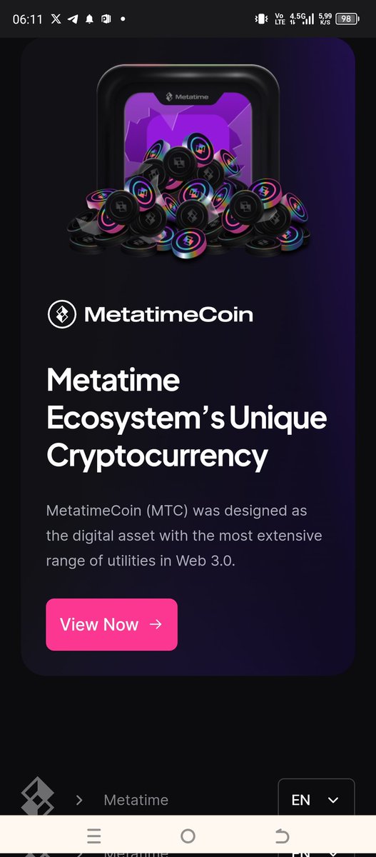 #MetatimeCoin #Mtc Metatime ekosizteminin biricik kripto coinidir.