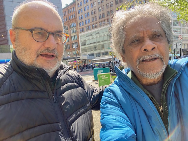 Today in New York, with Anwar Shaikh one of my dream writers from many years ago...when I never thought I would meet him in real life.