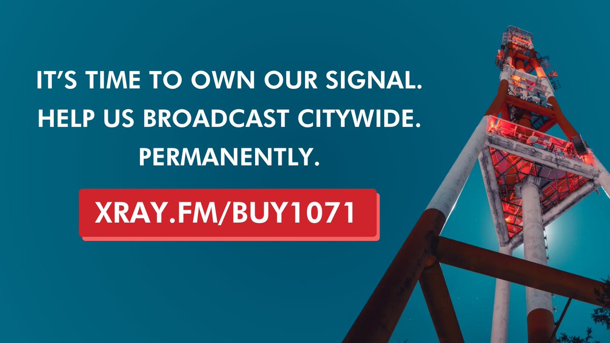 📣A little (BIG) announcement: We're trying to buy 107.1 -- by the conclusion of our 10 year lease in September 2024. But we need your help to get over the finish line. Learn more and support the campaign at xray.fm/buy1071📻