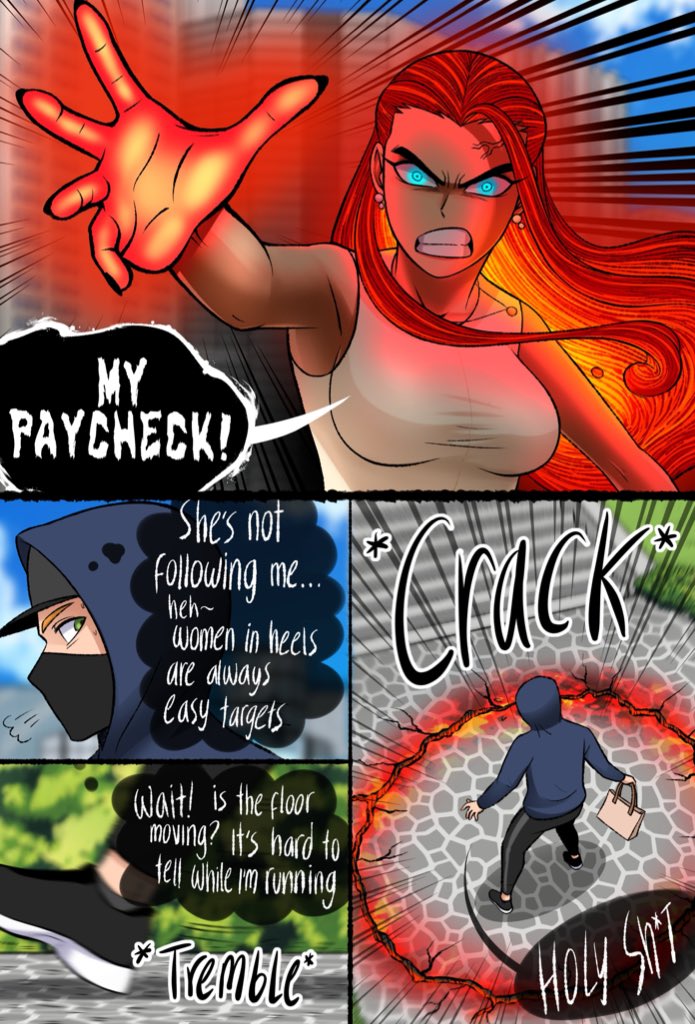 Ackerbangbang's tweet photo. Teka and the thief 🏃👜🌋
#oc #mhaoc https://t.co/im0S6JCXmi