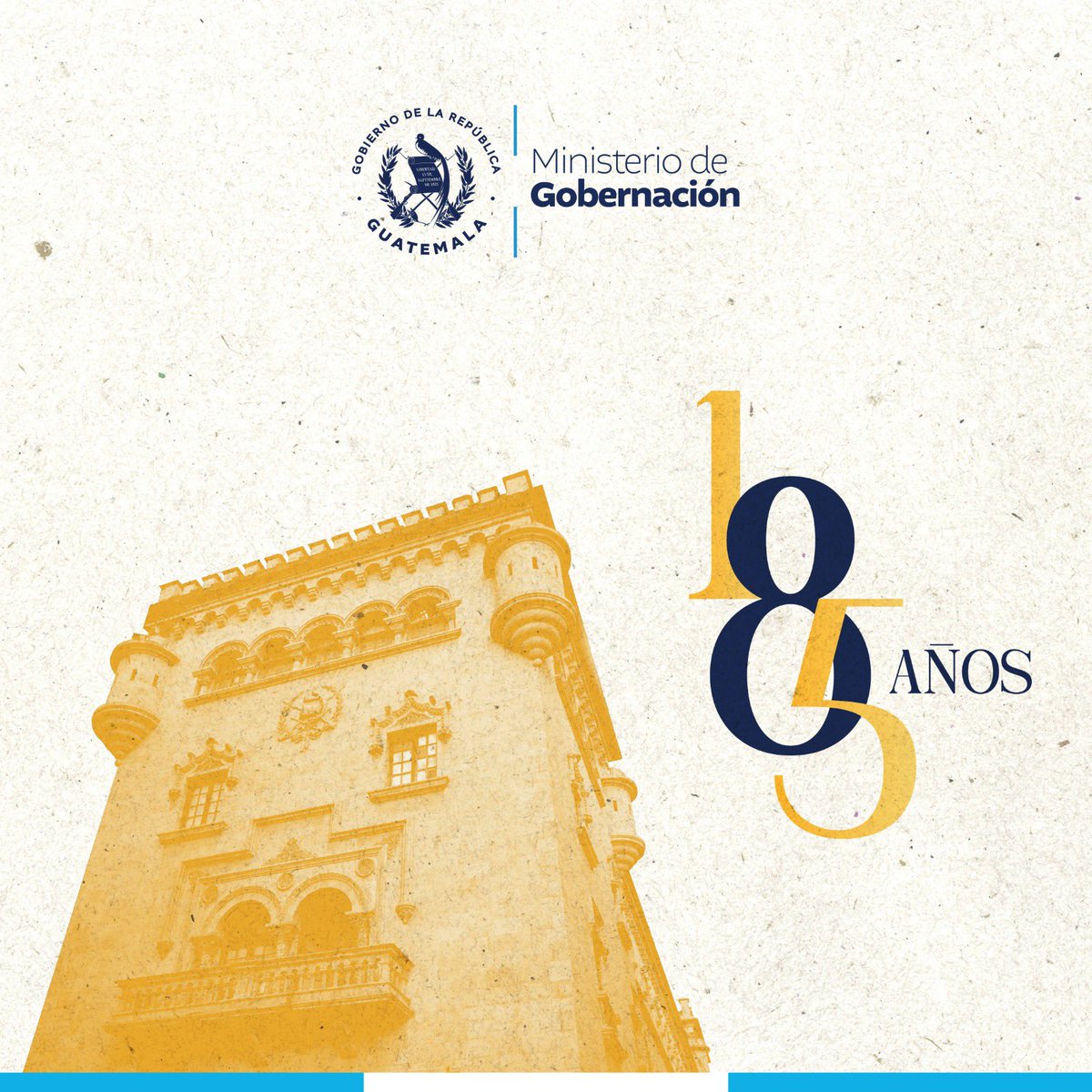 ¡Hoy celebramos el #185AniversarioMingob al servicio de todos los guatemaltecos! 🇬🇹👏🏻