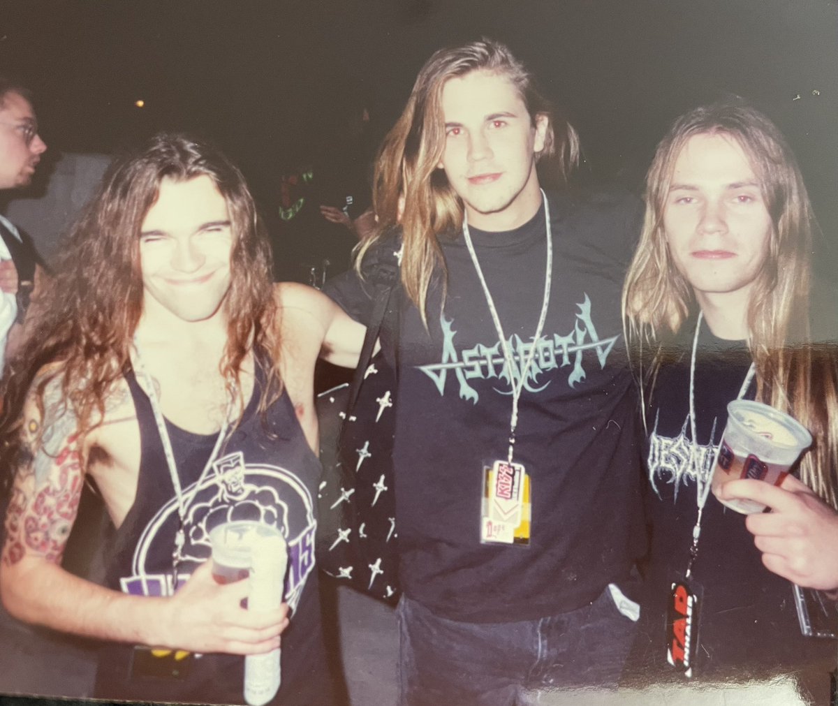 Here’s an old pic of me with their shirt, that’s Stefon from Desultory on my left and @JeremyXWagner on my right. Anyway, anyone know/remember Astaroth?