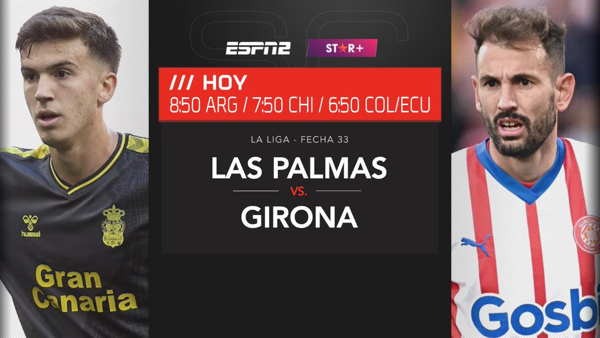 EL DÍA SE ARRANCA CON FÚTBOL

⚽ Las Palmas vs. Girona 
🏆 #LaLigaxESPN 
📺 #ESPNenStarPlus