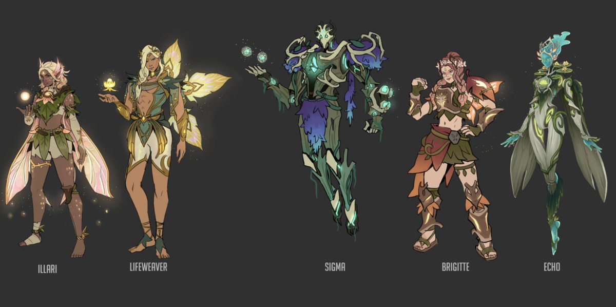 Overwatch skin concepts from the latest survey, a thread! Starting with these bog-core forest spirit skins!