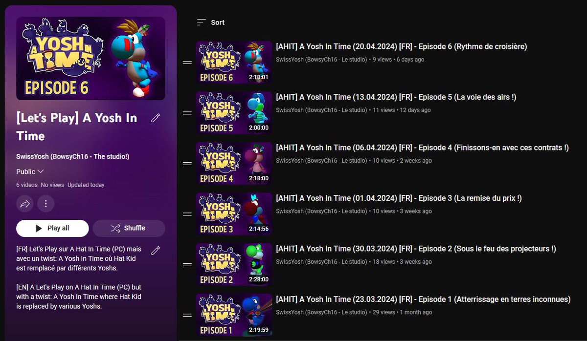 And here's an overview of the available episodes. These are the replays as Twitch does not store them forever. Next episode is Saturday 27th at 9AM EST / 6AM MST on my Twitch (search 'A Yosh In Time') twitter.com/SwissYosh/stat…
