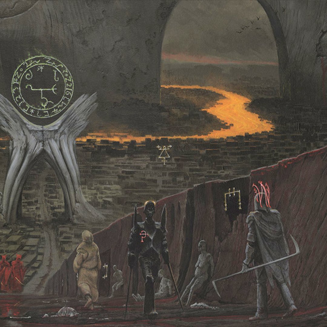 BEELZEBUB'S KEEP, Acrylic by Wayne Barlowe This rendering shows the Keep before Moloch took up residence and before the building of his tower. Currently available on our website & in-store 🔗 gallerynucleus.com/detail/35697/