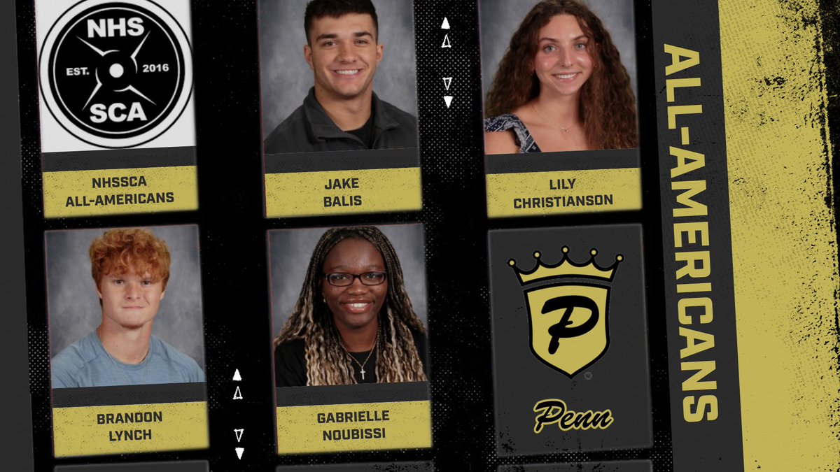 Congrats to Penn student-athletes Jake Balis, Lily Christianson, Brandon Lynch, Gabrielle Noubissi on being named National Strength &amp; Conditioning Coaches Association All-Americans !!!!