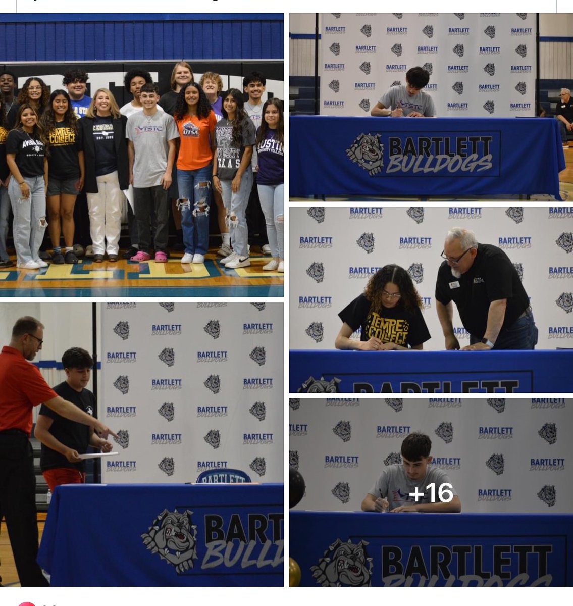 mathtchr84's tweet photo. On April 17, 2024, Bartlett High School hosted the first annual Academic Signing Day. Family, friends, and staff celebrated BHS seniors who have committed to furthering their education by committing to a higher education program! #ruralschoolsrock 🐾🙌🏼💙 https://t.co/1RHfM3Xwak