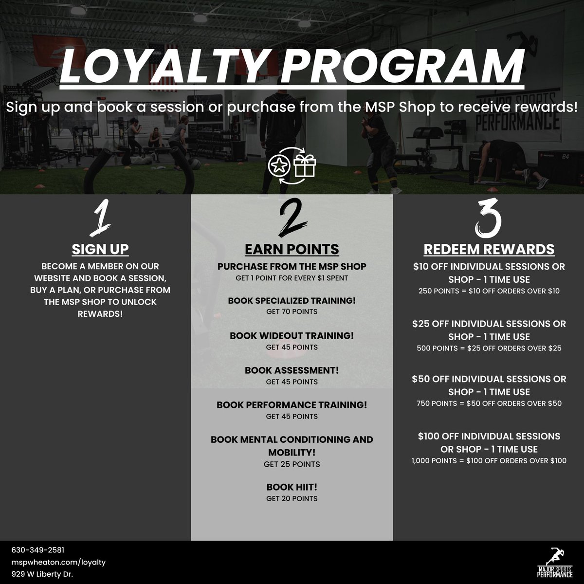 💥Exciting Announcement!💥 Join the Major Sports Performance Loyalty Program today at mspwheaton.com/loyalty and unlock a world of rewards! 🏆 And to all our loyal athletes, we want to say a huge THANK YOU for your support and dedication!
