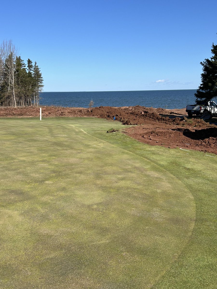 Having a blast implementing <a href="/cfgolfdesign/">Christine Fraser</a> plans for #13 at Northumberland Links.