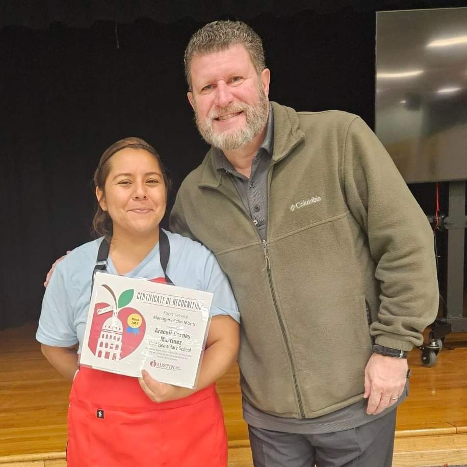 Ms. Araceli Cernas Martinez is our Austin ISD Café Manager of the Month for her dedication to serving Bernice Hart Elementary School. She is a passionate cafe manager who truly really cares about her school and her work. Congratulations, Ms. Araceli!
#AISDEats #AISDProud #AISDJoy