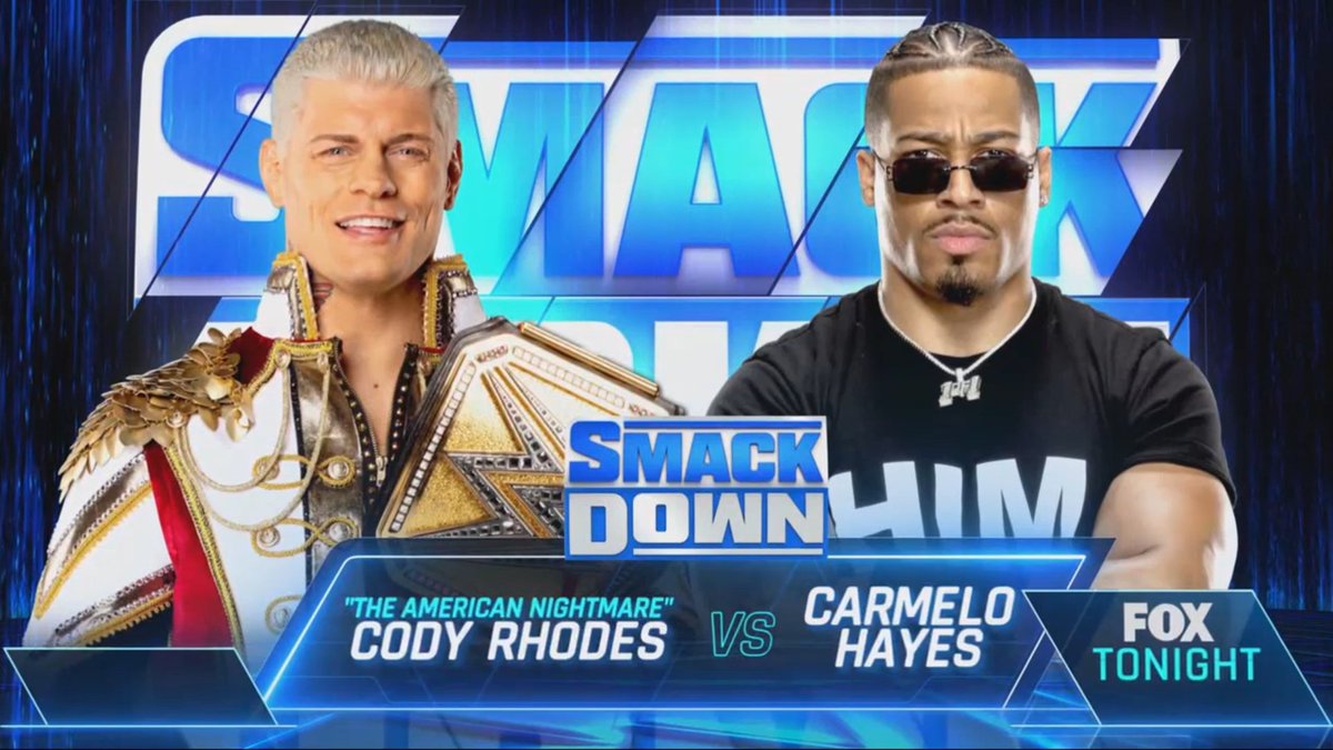 Tonight's #SmackDown Main Event 

#CodyRhodes 
#AmericanNightmare 
#WWE