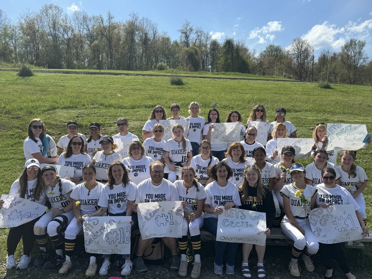 Teacher appreciation day at the final QVHS home softball game!! Thanks to all of our teachers and coaches that “made an impact”! 💛🥎🖤