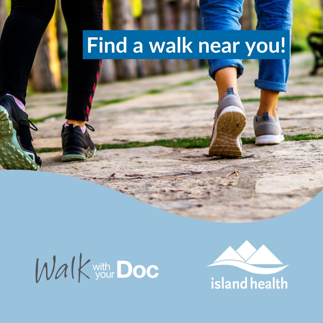 Walk With Your Doc starts this week! 

Join a walk across the Island Health region and connect with your doctors.   

For more details, visit walkwithyourdoc.ca 

#WalkWithYourDoc #IslandHealth #DoctorsOfBC