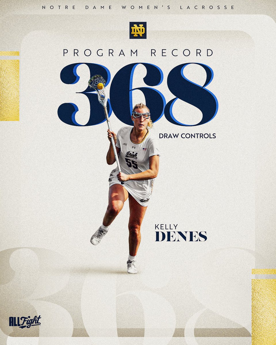 🐐🐐🐐 Her second draw control of the game marks a program record 3⃣6⃣8⃣ for Kelly Denes! 🫨 #GoIrish
