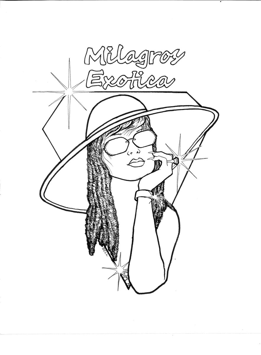 Although I’ve started an artistic hiatus, I have agreed to take on a few select commissions, and this rework of my own logo for Mignonne Dauphine and Milagros Exotica was one of those! This 2nd version adds sunglasses but stays without color by request. I hope you enjoy!🎨