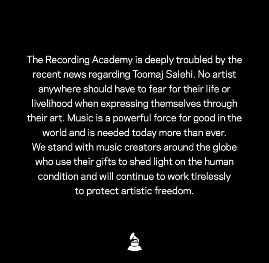 NEWS The Recording Academy — they award the Grammys among many other things — has issued a statement in support of Iranian rapper Toomaj who was just sentenced to death for his music which advocates for freedom for all Iranians. thereset.news/p/the-islamic-…