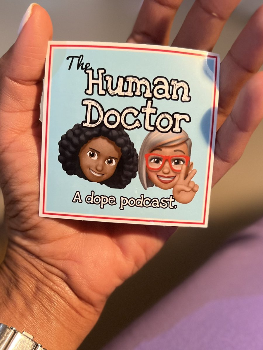 What is the WHAT? 
The WHAT is stickers!

LOOK! @ash_mcmullenMD and I got @HumanDoctoring stickers just in time for #SGIM24! 

Can’t wait to see y’all in Boston at @SocietyGIM #SGIM24! 💛✌🏽