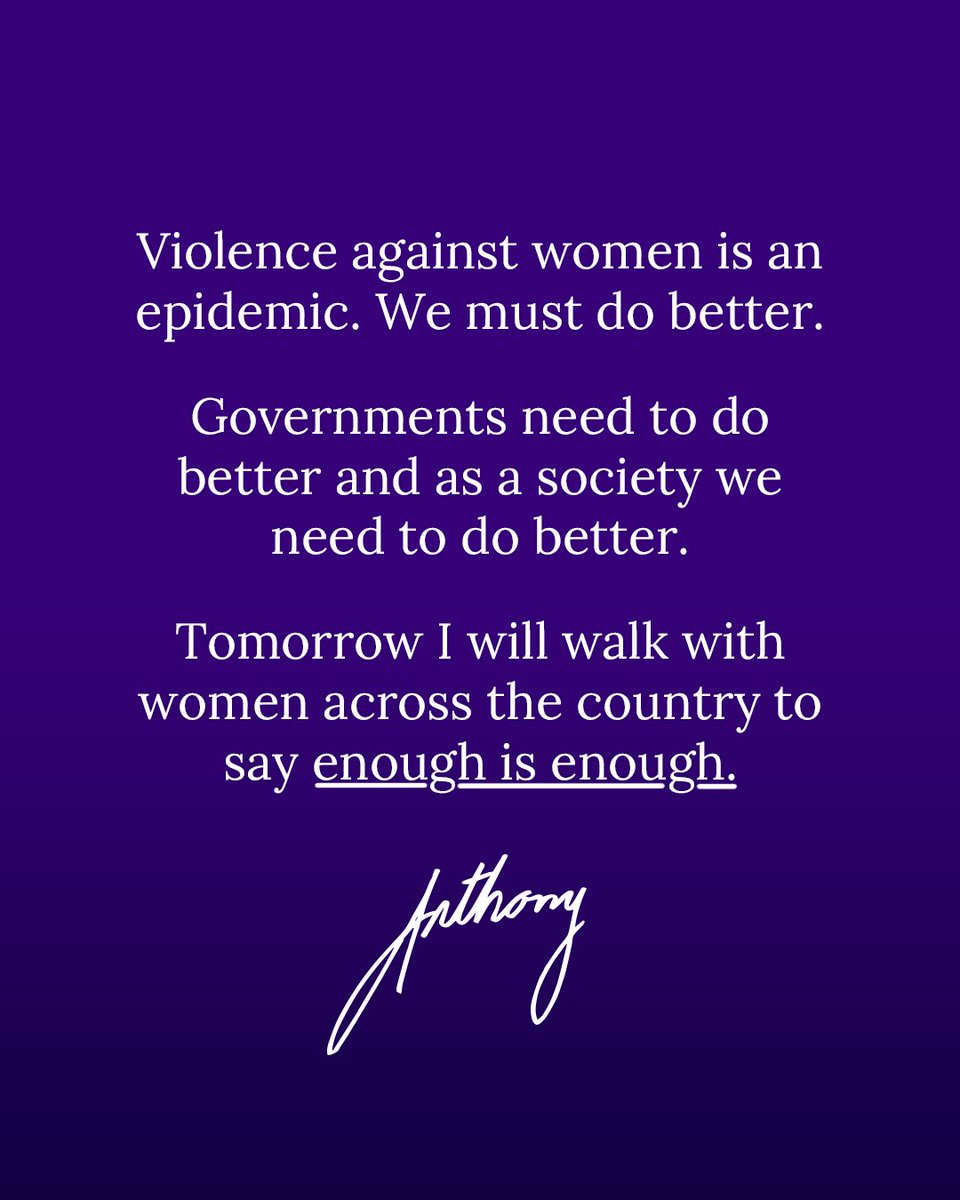 A woman has been killed every four days so far this year. Tomorrow I will walk with women across Australia to say enough is enough.
