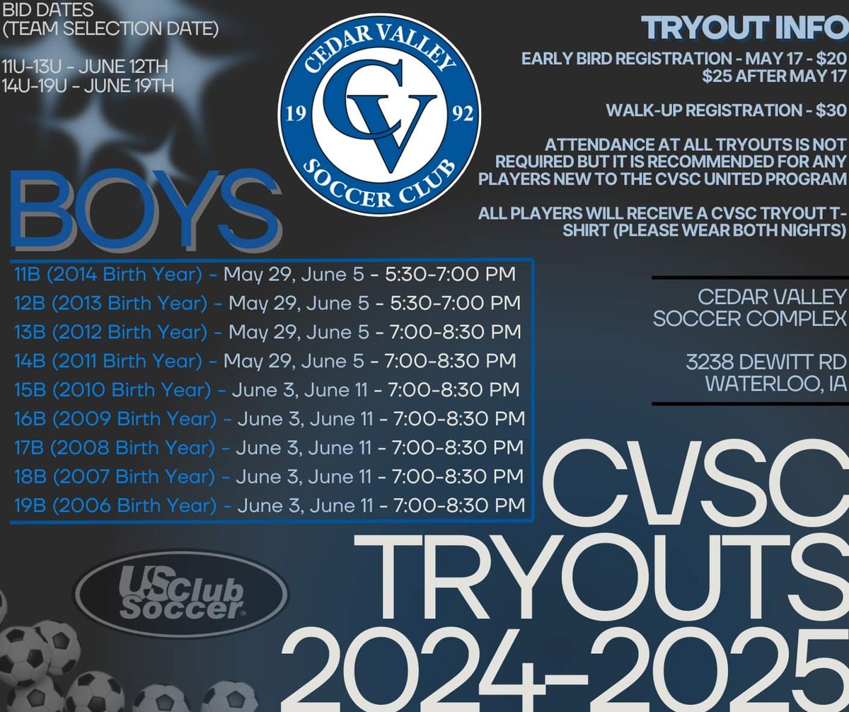 Cedar Valley Soccer Club tweet media