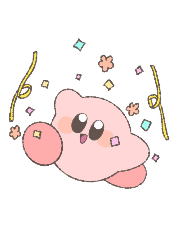kirby solo looking at viewer blush smile open mouth simple background white background  illustration images