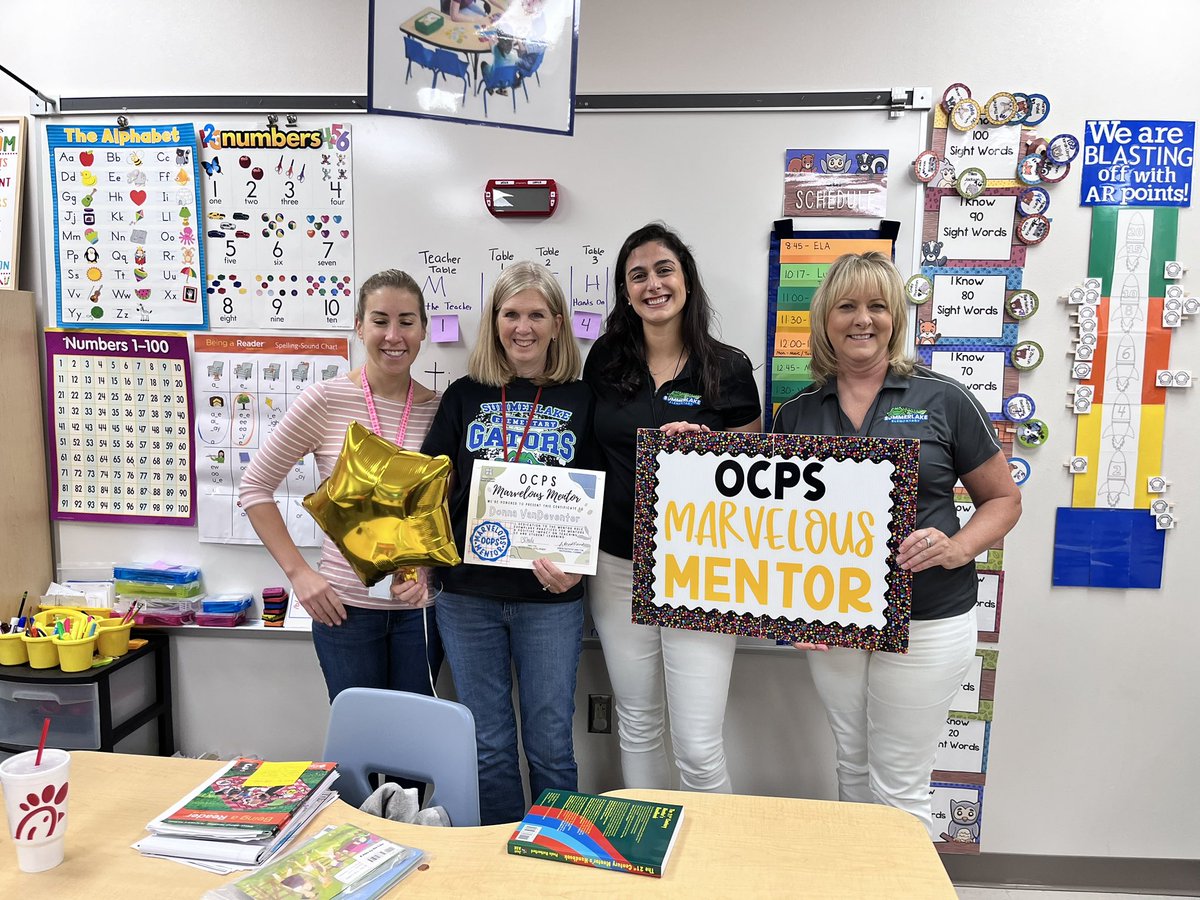 Who is marvelous? Donna VanDeventer, kindergarten teacher @SummerlakeOCPS. She supports a new teacher with anything they need and has also worked to hone her own skills by completing 9 mentor modules. @ocpsPL