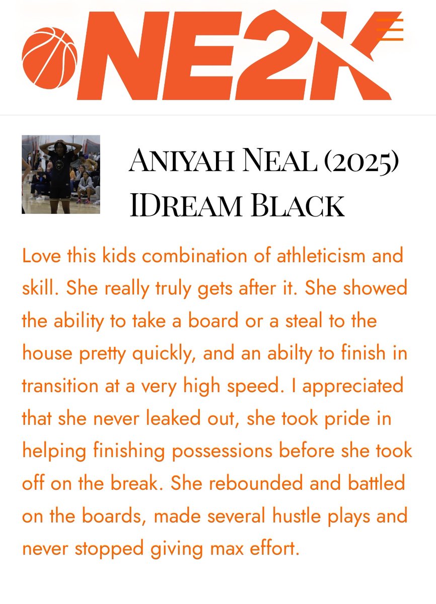 Aniyah Neal (@aniyahneal11) on Twitter photo I am just grinding. In the gym every day. Staying humble, loyal, and committed. Thankful for any and all attention. Coaches, <a href="/idream_GirlsBB/">iDream Girls Basketball AAU</a> will be in Atlanta next live period. We hope to see you there! I am just grinding. In the gym every day. Staying humble, loyal, and committed. Thankful for any and all attention. Coaches, <a href="/idream_GirlsBB/">iDream Girls Basketball AAU</a> will be in Atlanta next live period. We hope to see you there!
