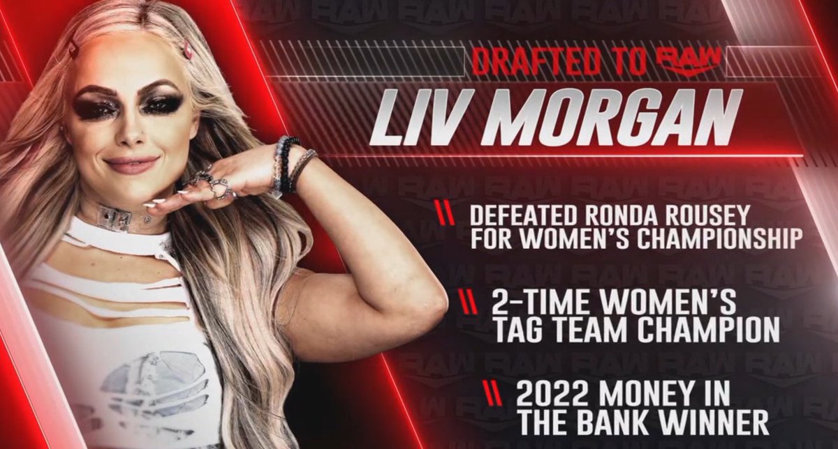 liv morgan being the first woman that has been drafted to raw #LMRT