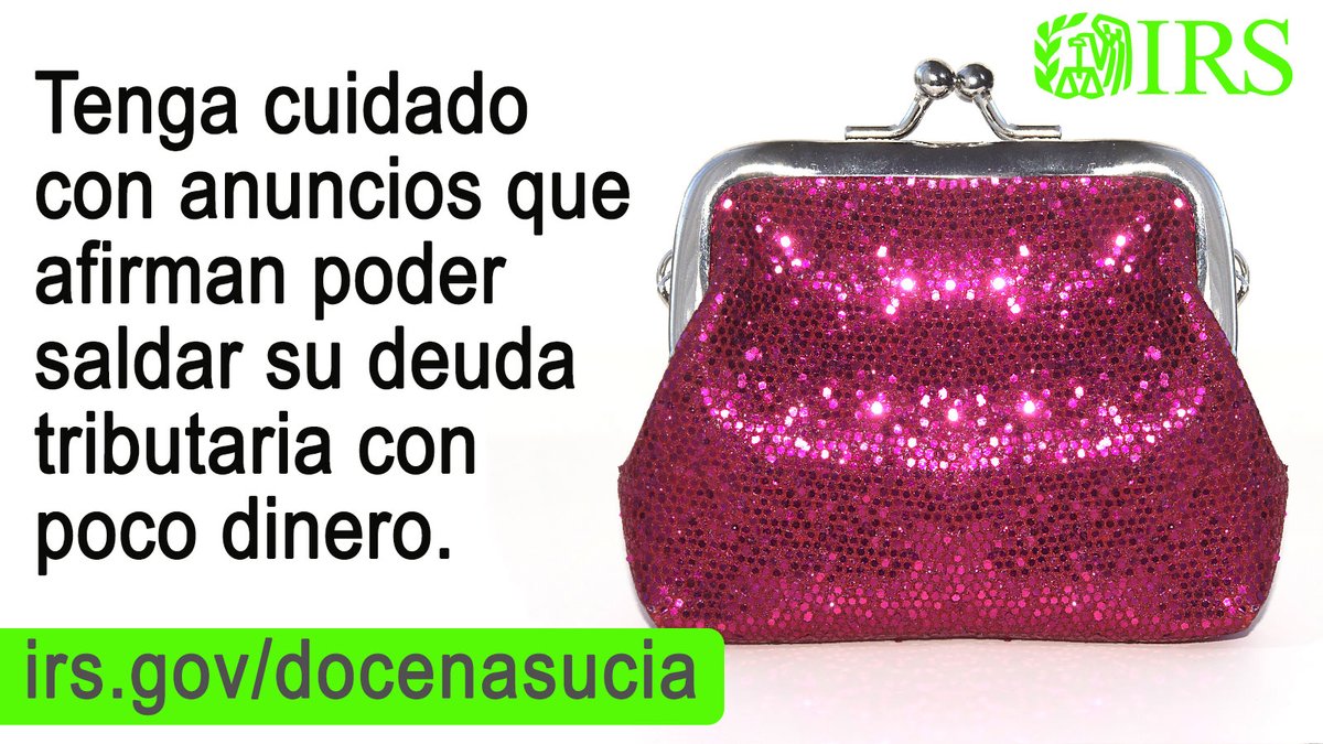No se deje engañar por afirmaciones extravagantes de que su deuda tributaria #IRS podría liquidarse por centavos de dólar. Precaución con las estafas de Ofrecimiento de transacción y otras en la lista de la Docena Sucia del IRS: ow.ly/mX2850RaWc7 #TaxSecurity