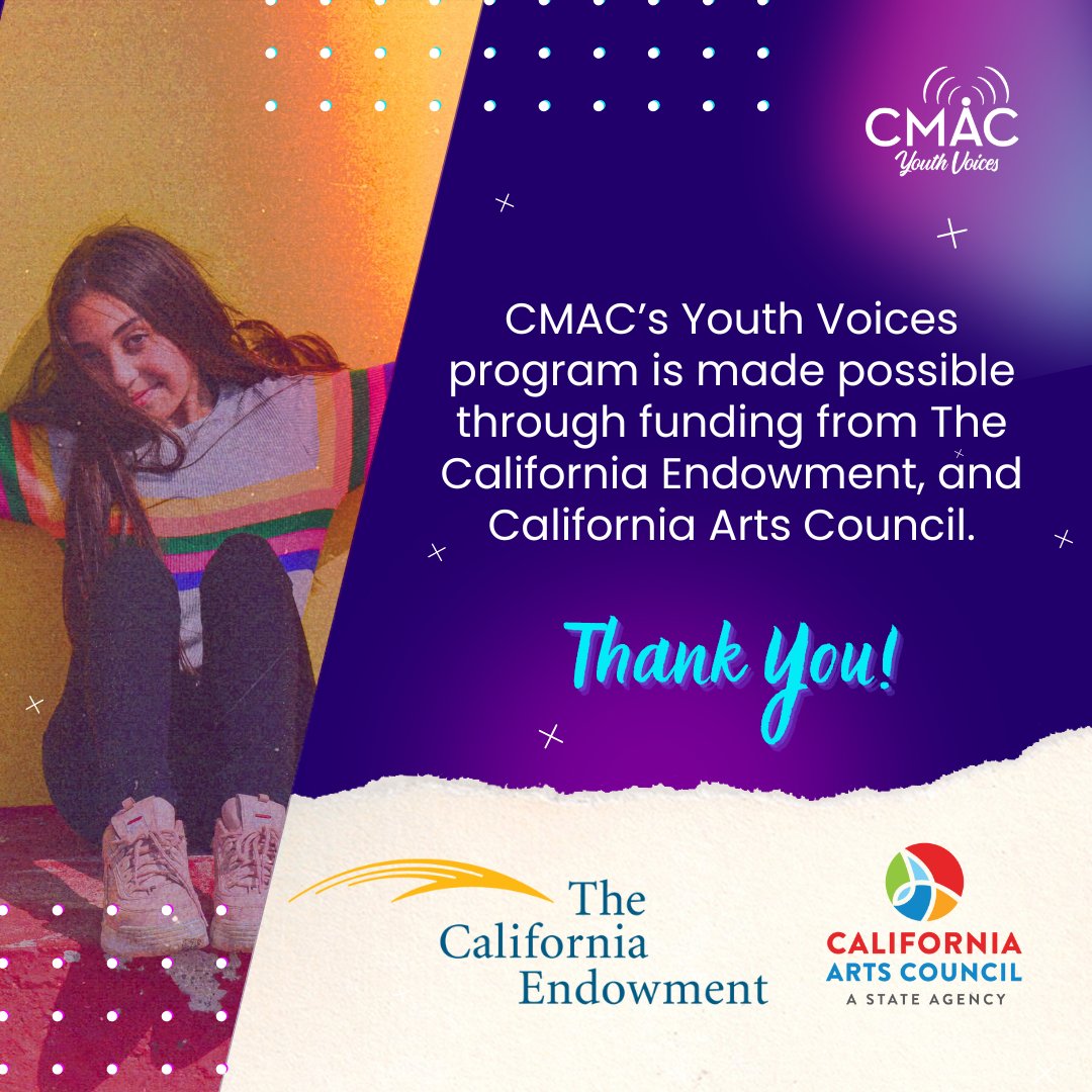 🚀 Do you have a story to tell? Apply now for the Youth Voices program – It's a 10-week documentary filmmaking program for students aged 18 and under! 🚀💫 cmac.tv/youthvoices/ 🫶 CMAC Youth Voices 2024 is made possible by funding from @CalEndow and @CalArtsCouncil.