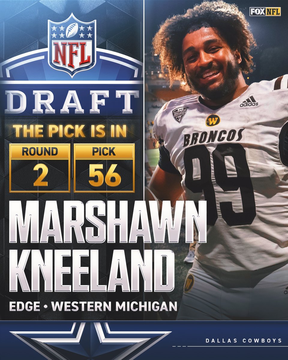 The Cowboys take EDGE Marshawn Kneeland out of Western Michigan with their 2nd round pick.