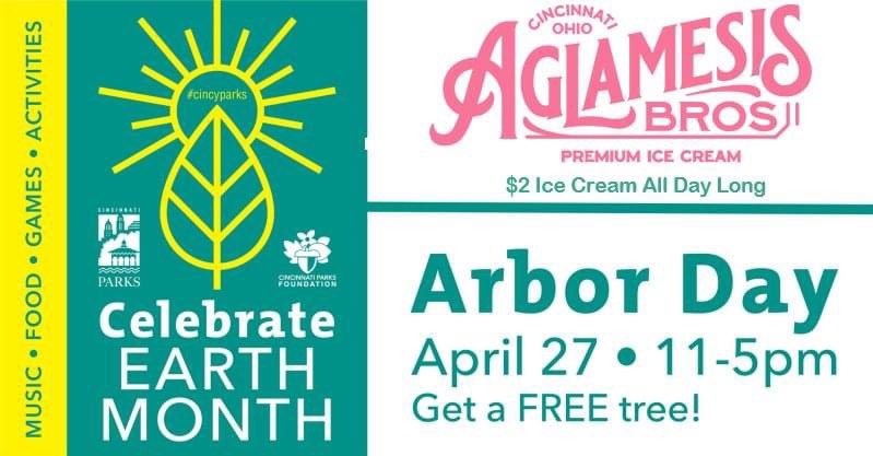 $2 Ice cream Scoops, free trees (while supply last), live music and more? Tomorrow, Saturday April 27t, stop by Cincinnati Parks Arbor Day celebration on the Schmidlapp Event Lawn and Stage adjacent to the Moerlein Lager House in Smale Riverfront Park.