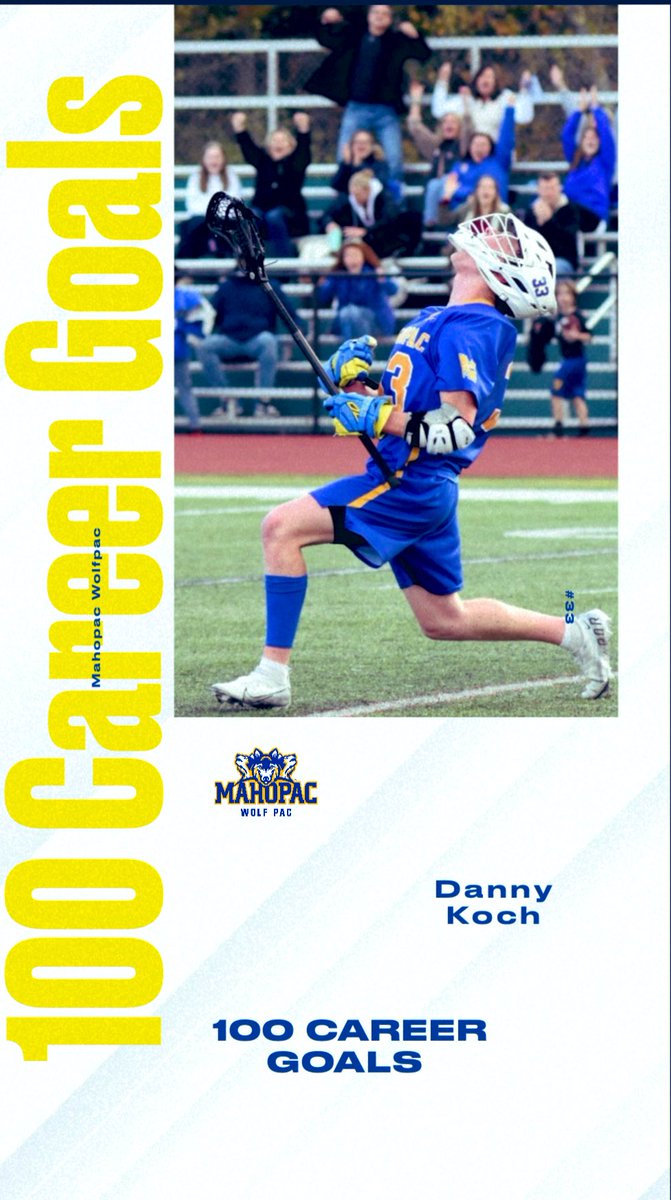 Congrats to @dannykoch33 on tallying his 100th Career Goal #100Gs @Mahopac_AD @Haddeland11 @PACSportsMedia @StJohnsLax