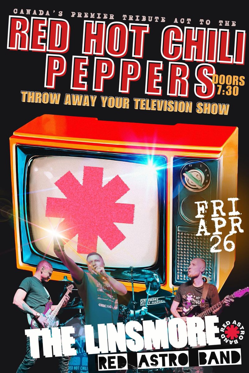 Red Hot Chilipeppers fans come on out to the Linsmore to see the premier Tribute to RHCP, Red Astro Band! Get ready for a full evening of hits from this amazing Tribute! @DanforthTweets @EastYork_TO @ears2dground @WhatsUpTOMag @TorontoMusic @LiveMusicCda @365torontoCom @blogTO