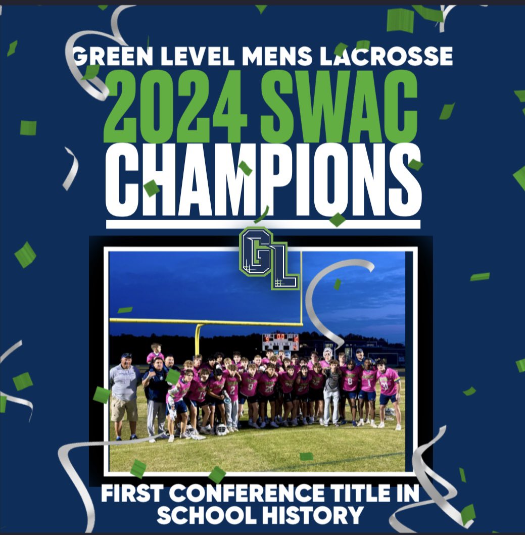 GREEN LEVEL MENS LACROSSE 2024 SWAC CHAMPIONS!! This marks the programs 1st ever conference title! Time for the playoffs!! #UnfinishedBusiness #Notdoneyet #CHOMPCITY 🔥🐊🥍🏆