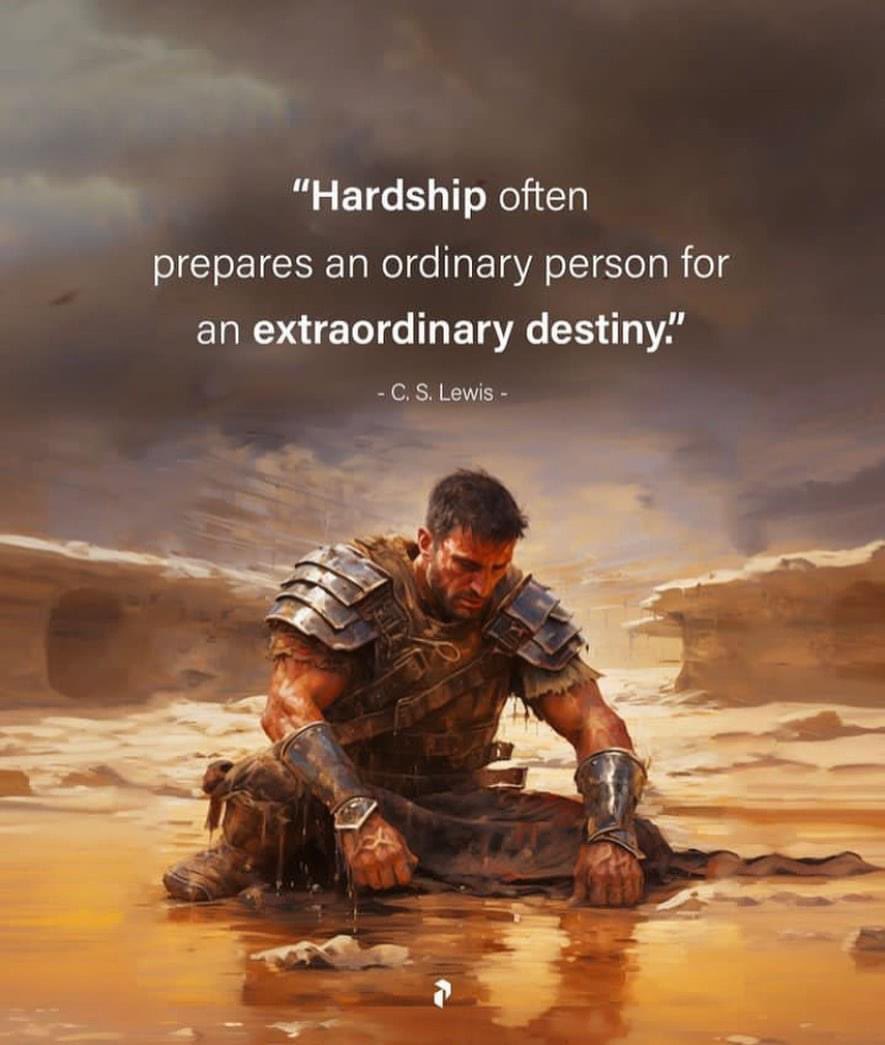 “Hard times create strong men”. These times are essential to victory. The blade must be sharpened.