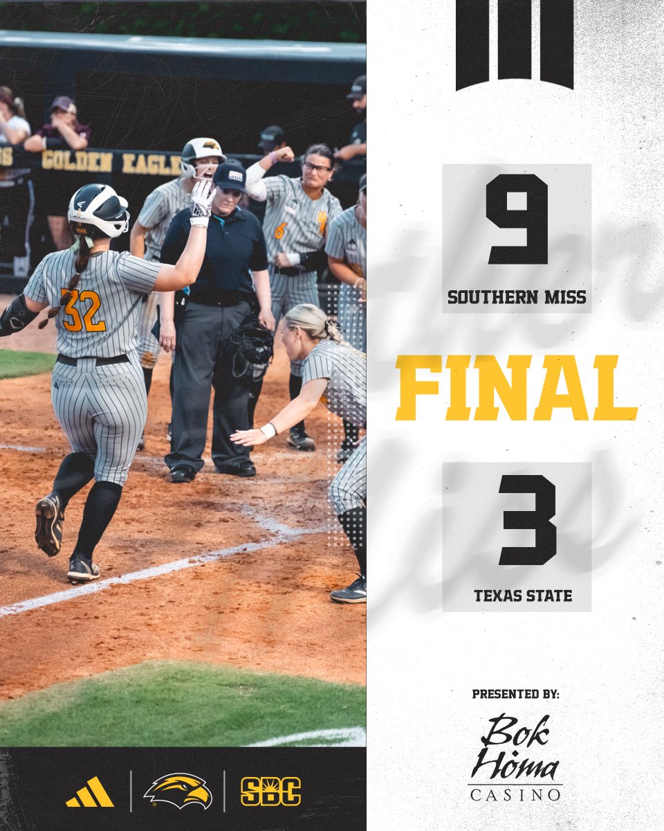 𝗪𝗘 𝗥𝗘𝗔𝗟𝗟𝗬 𝗟𝗜𝗞𝗘 𝗧𝗛𝗔𝗧 🔥🦅 Southern Miss takes game one against No. 25 Texas State! #SMTTT | #RiseAsOne