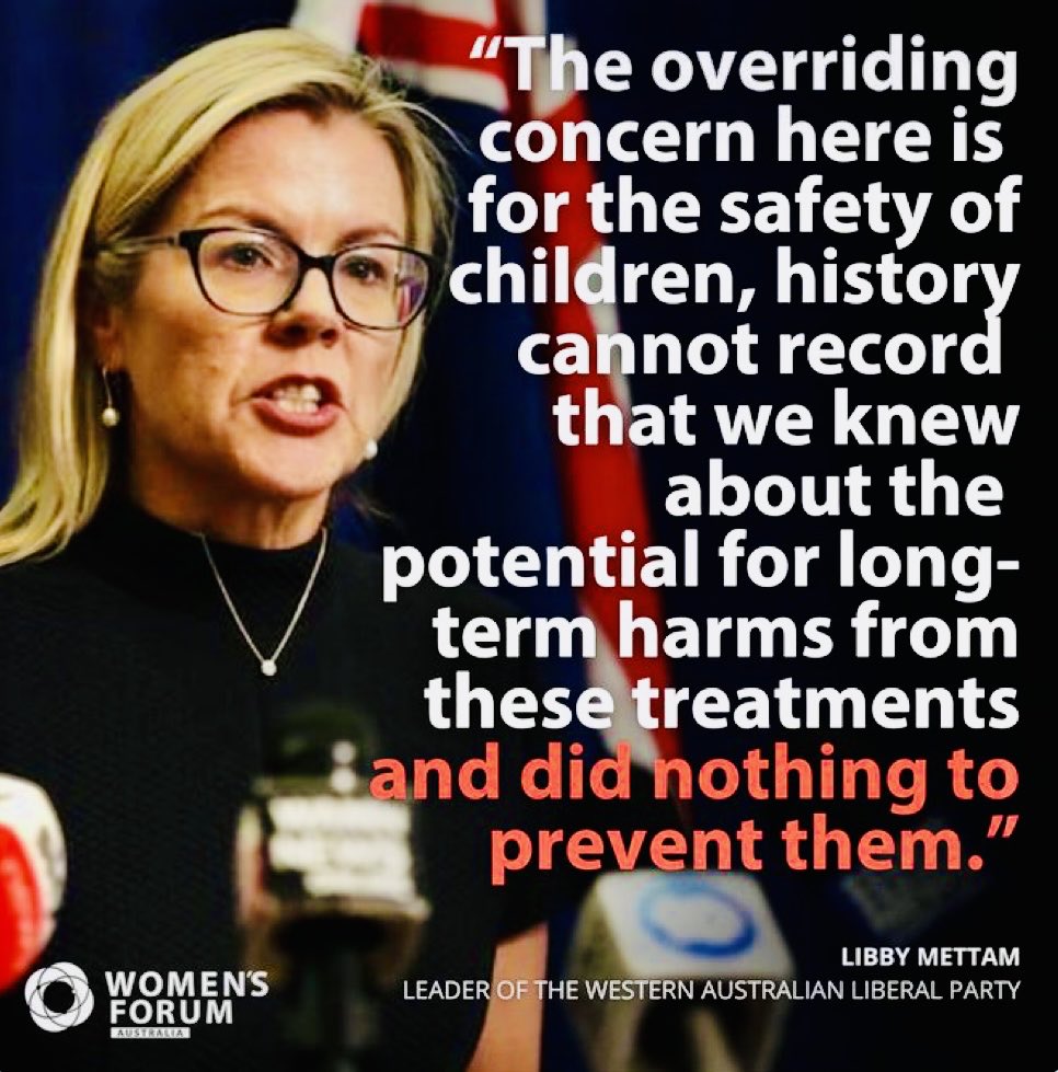 When will the Australian 🇦🇺 Health Minister, the other Australian State Leaders and the State Health Ministers read the #CassReview, follow the lead of Libby Mettam & stand up for child protection and safeguarding? #NoOneIsBornInTheWrongBody #FirstDoNoHarm #PubertyIsAHumanRight