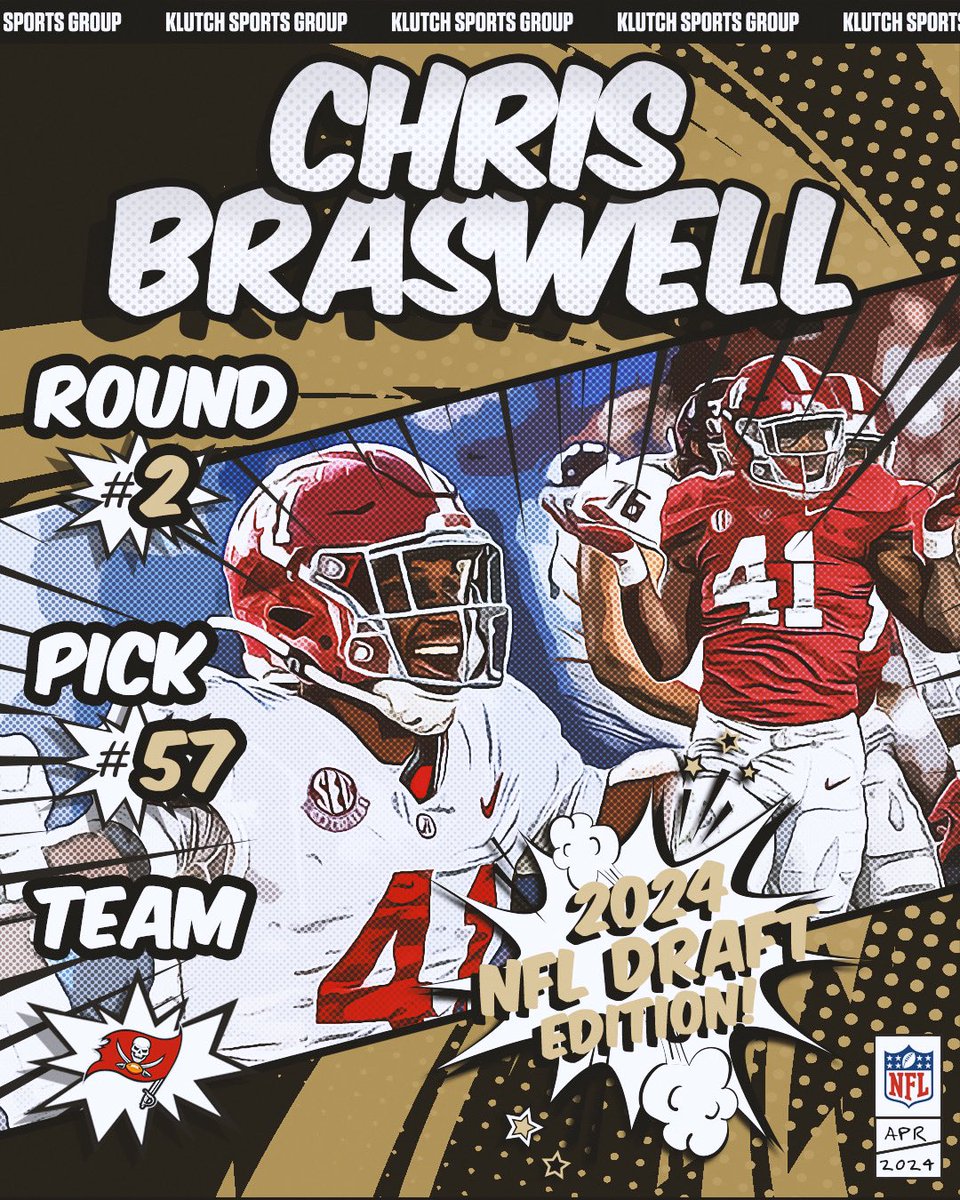 Congrats Chris Braswell on being selected 57th overall by the @Buccaneers!