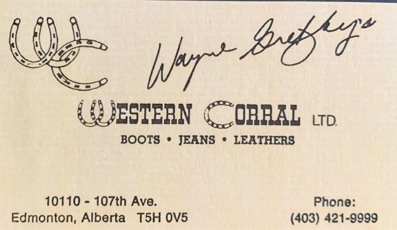 #WaybackWednesday Wayne Gretzky Western Corral advertisement and business card (1981) @EdmontonOilers