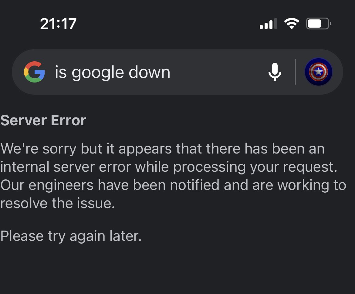 Is @google down?