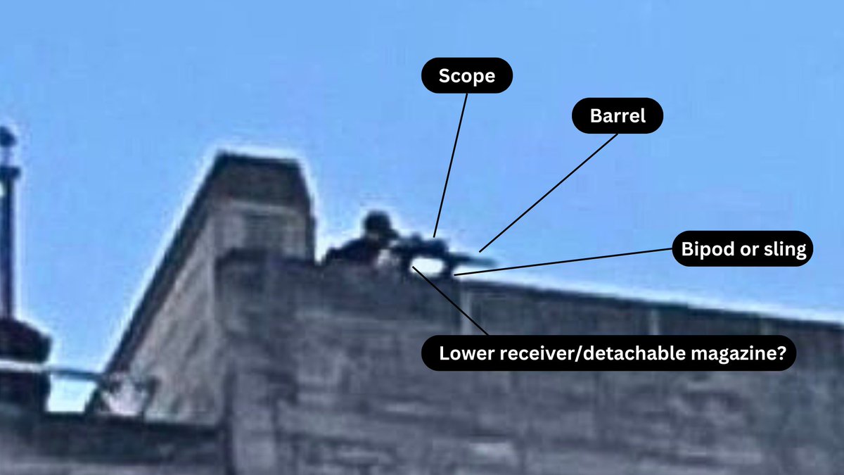 GeoInt_MY's tweet photo. Police sniper aiming at anti-genocide protesters at Indiana University Bloomington.

Location of sniper: North west section of Indiana Memorial Union tower. Direct view of Dunn Meadow.

Exact agency of the sniper is unknown; both campus police and state police are in the area. https://t.co/ExtrSJnNsh