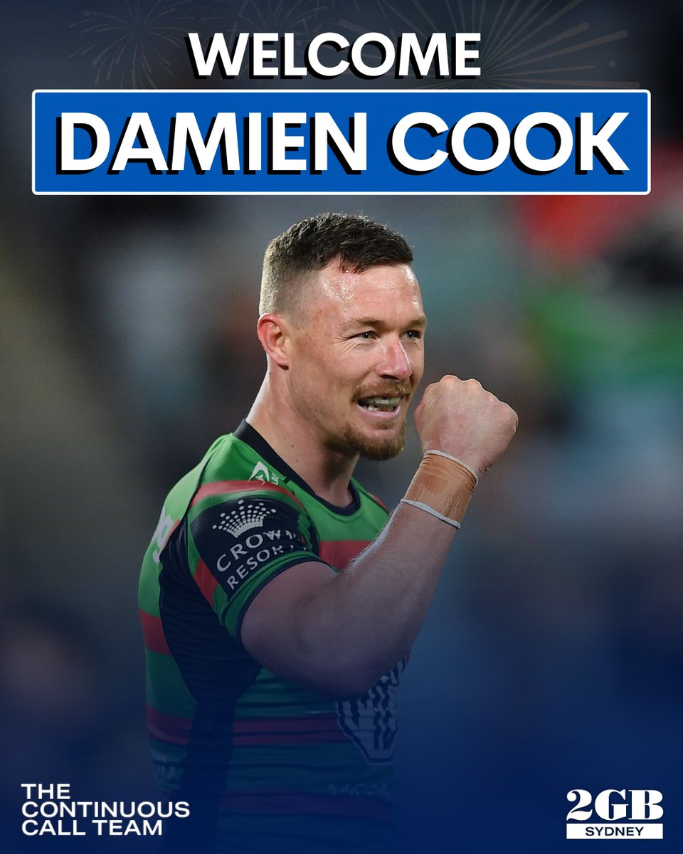 Great to have Australian, NSW and @SSFCRABBITOHS star Damien Cook making his debut on The @ContinuousCall Team on @2GB873 & @NewsTalk4BC. You'll hear him LIVE from 1pm alongside @marklevy2gb, @therealbigmarn and @PaulGallen13. Hopefully the boys don't corrupt him too much😂#NRL